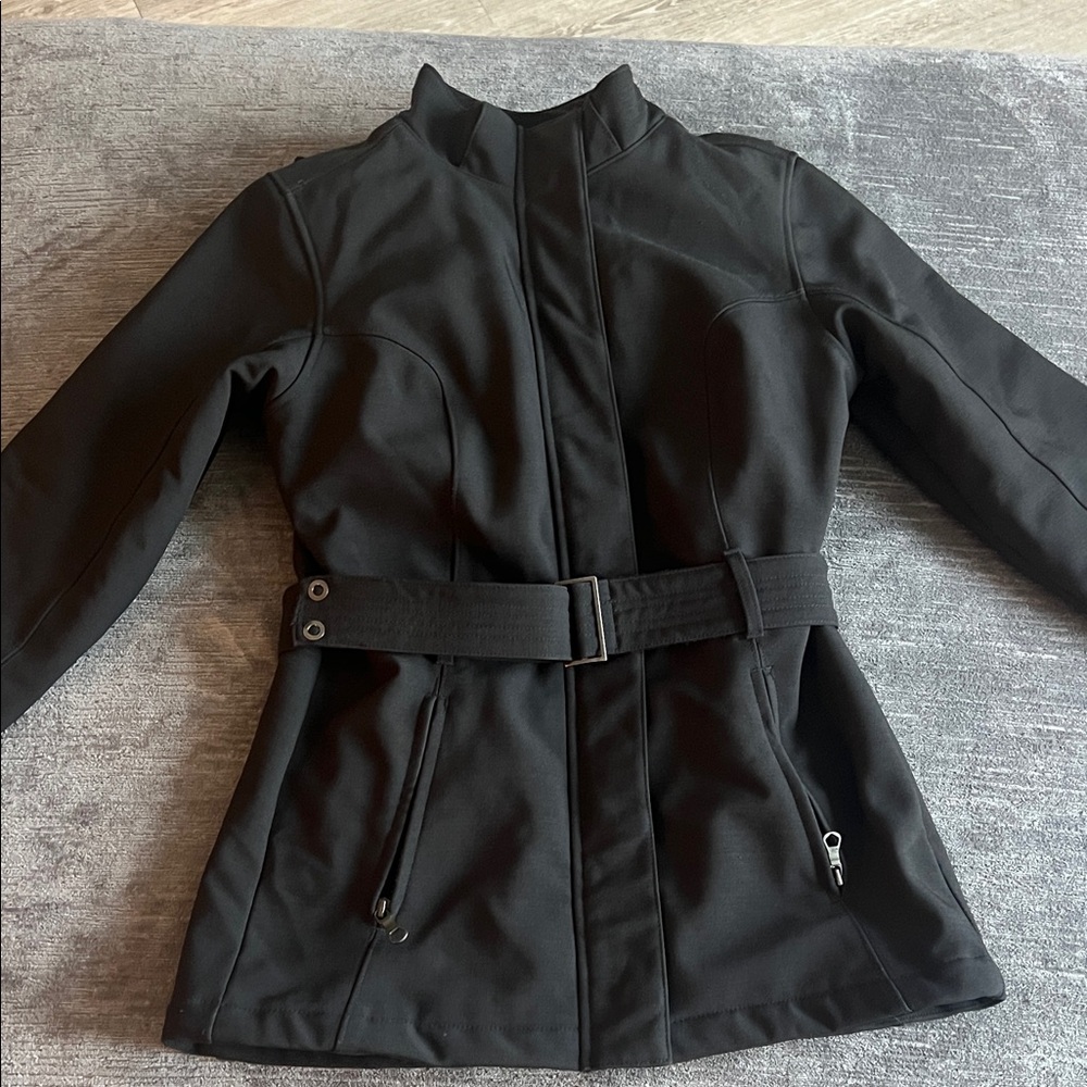 The North Face hooded belted short trench